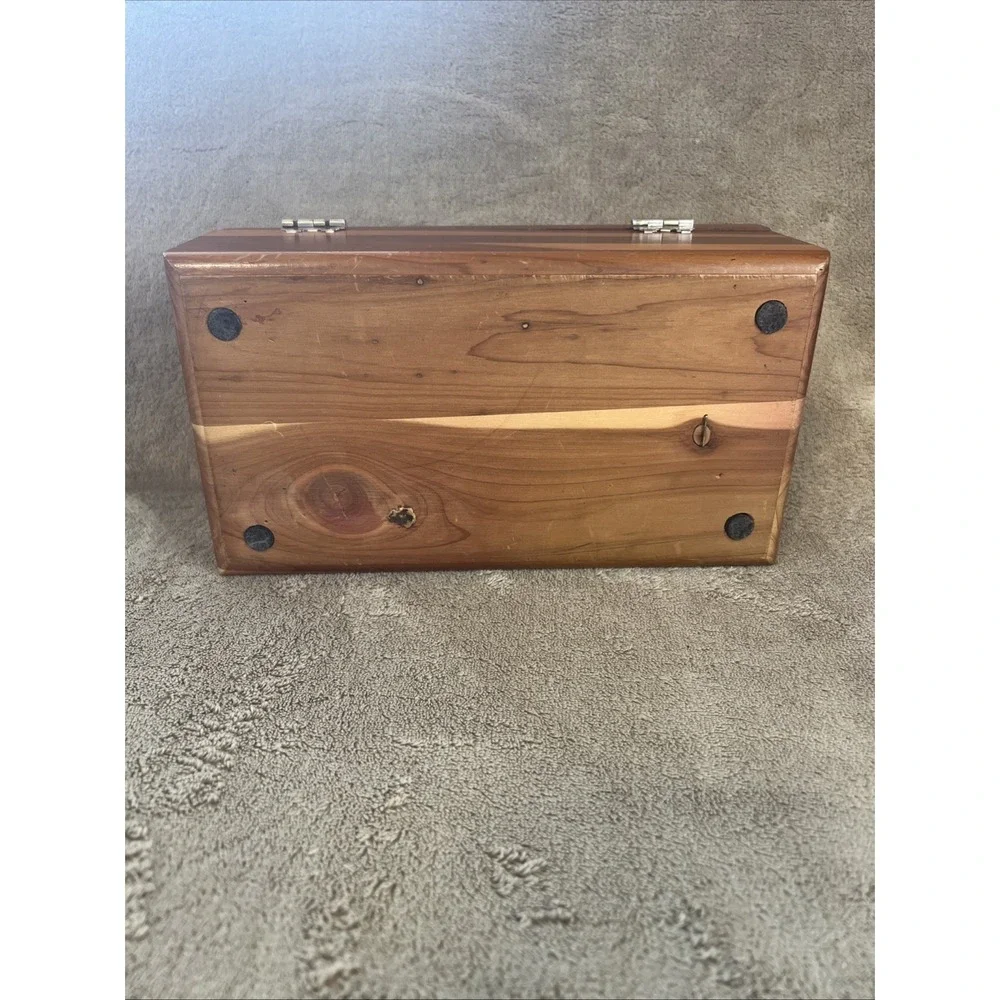 Vtg 1920s Lane Miniature Cedar Chest - R.B. Broyles Birmingham AL Address - Wood